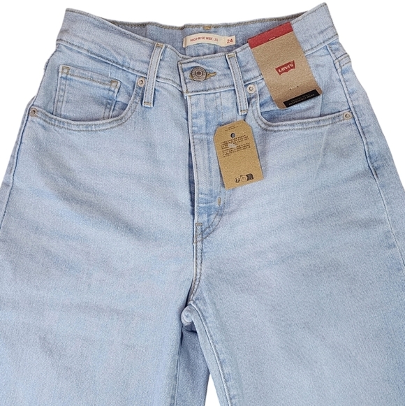 Levis Womens High-Rise Crop Wide Leg Light Wash Jean NWT Size 24 - Picture 10 of 12